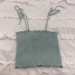 Wild Fable sage green, smocked, crop top. Size Medium